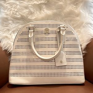 Pristine Tory Burch white leather tote